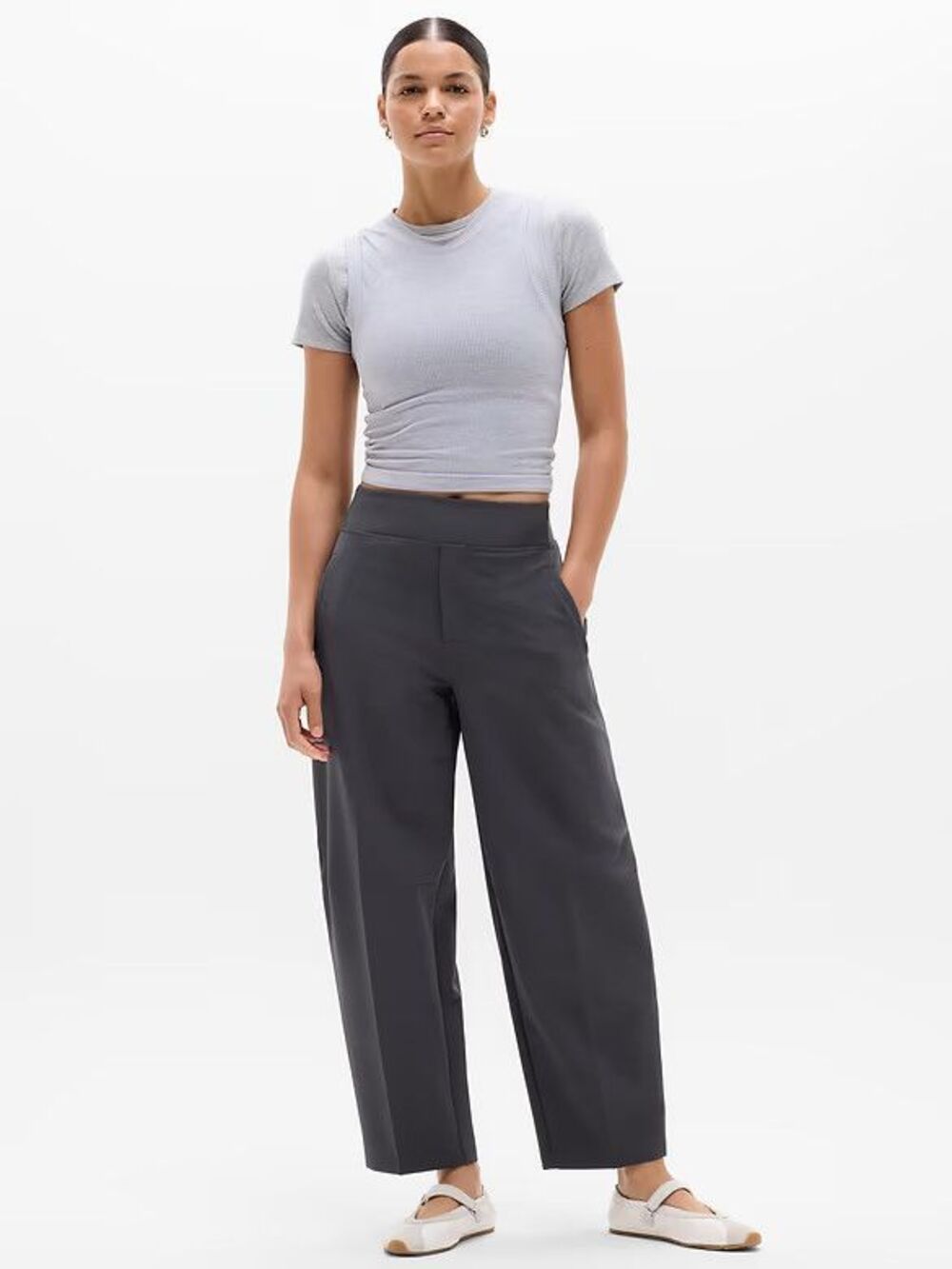 Athleta Endless High Rise Barrel Pant Ash #1174194
